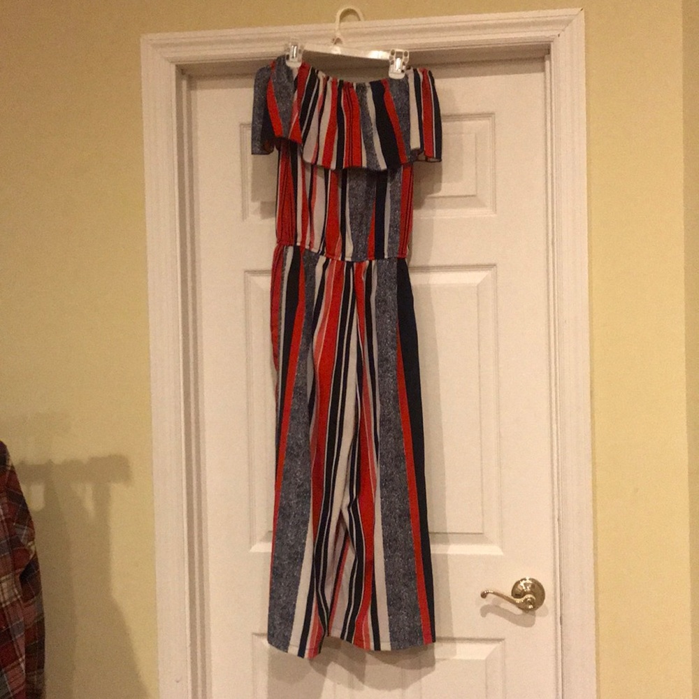 Off shoulders long romper